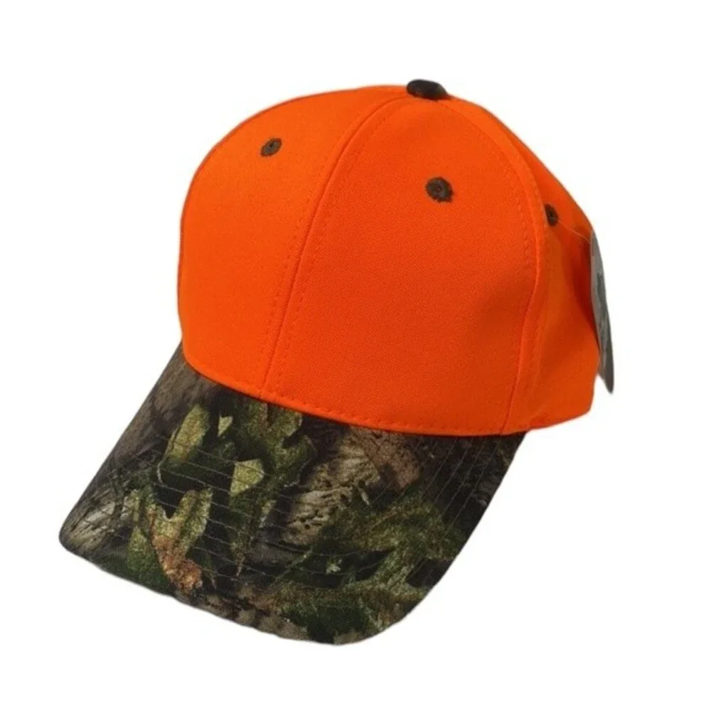 Mossy Oak Camo Hat Neon Orange Cap Hunter Game Trucker